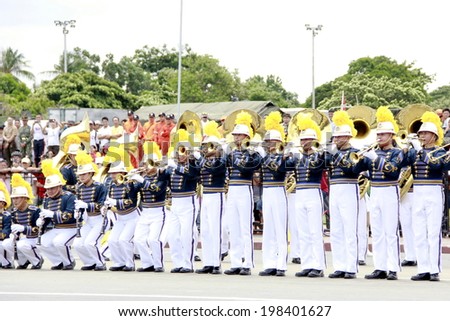 MANILA, PHILIPPINES- JUNE 12: Military academy perform at The Philippines Independence day on June 12, 2014 in Manila. The Philippines celebrate the 116th Independence Day.