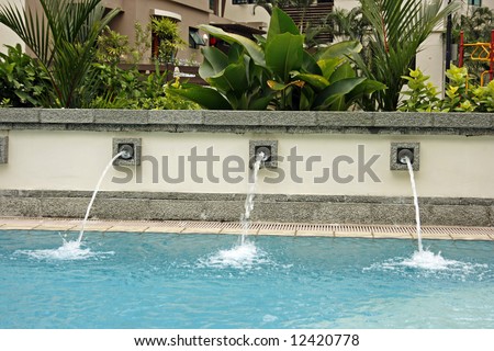 Water burst in the swimming pool