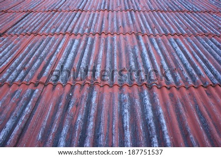 Old red rust iron roof background