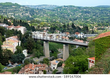 GRASSE, FRANCE - MAY 3: Panoramic view of Grasse Town in the southern France on May 3, 2013 in Grasse, France. Grasse is famous for its perfume industry. The city was founded in the XI century.