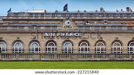 PARIS, FRANCE - JUNE 9, 2014: The central office of the airline Air France. Air France was formed on 7 October 1933.