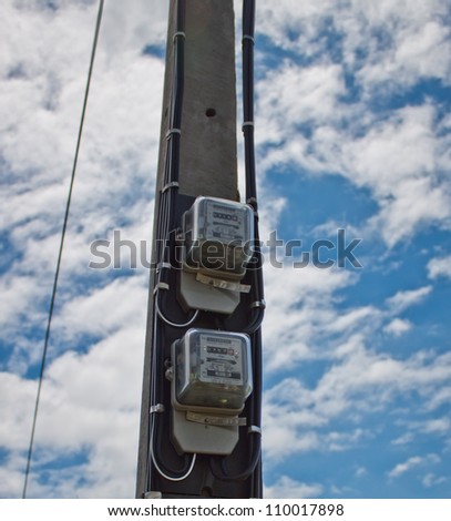 Electric meter on electrical pole