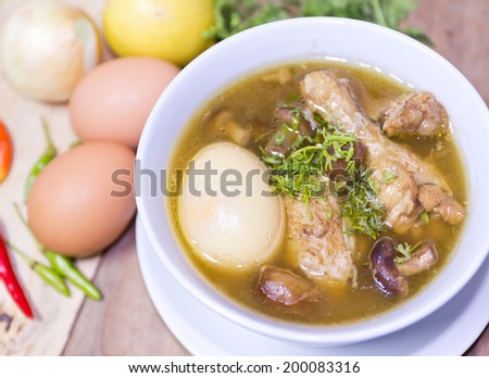 Thai popular food, Kai Pa Lo ,chicken stew with egg