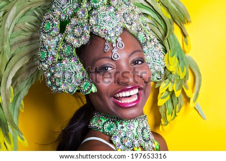Brazilian wearing Samba Costume Brazilian wearing Samba Costume