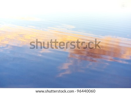 Water ripples. Blue, orange, yellow tints