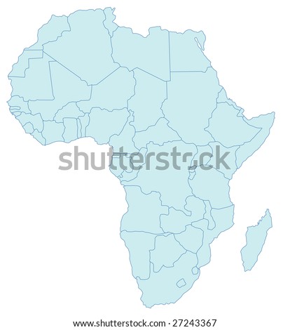 map of africa with countries and. stock photo : A stylized map