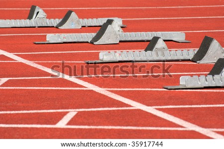 Typical scene on a sport field of track and field athletics