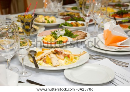 good served luxury banquet table