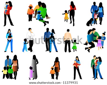 Family Silhouettes Stock Vector Illustration 11379931 : Shutterstock