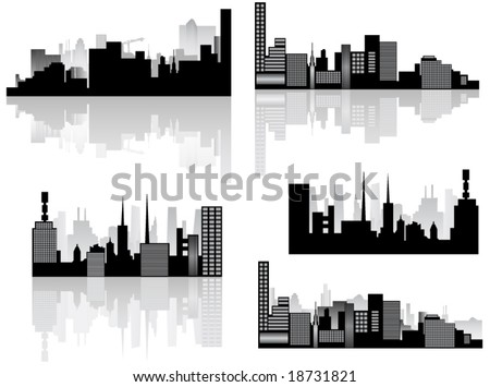 new york city skyline outline. stock vector : City skyline