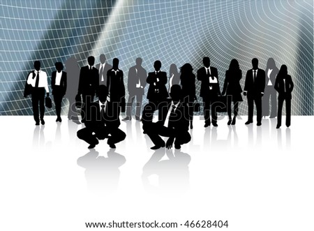 Illustration of business people and abstract