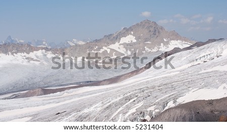 Big glacier on Caucasus mountains, Northern Caucasus