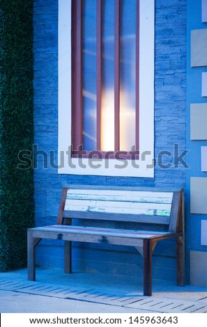 Single chair with night scene
