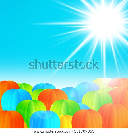 Balloon on the Air with sunshine