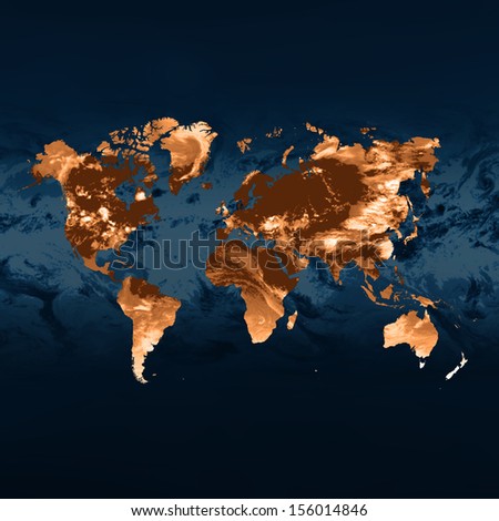 WORLD MAP with color dark background