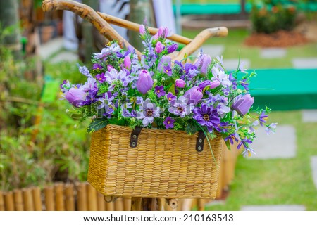 Flower basket on the bike