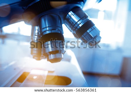 Laboratory Microscope. Scientific and healthcare research background.