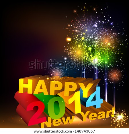 Happy New Year 3D message composition Salute- vector isolated on black background Happy New Year 3D message composition Salute- vector isolated on black background