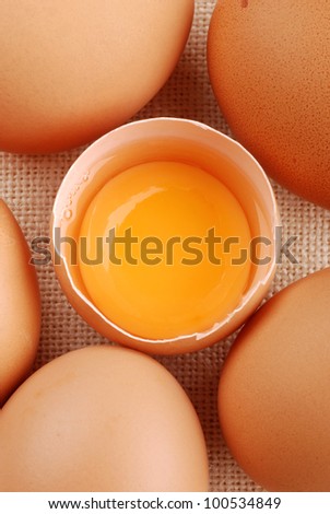 shell of an egg with egg yolk