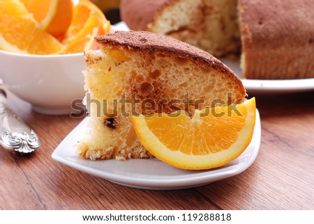 tiramisu cake flavored with orange