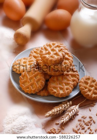 homemade biscuits with eggs, milk and flour