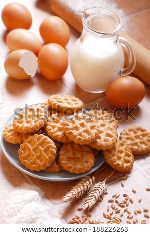 homemade biscuits with eggs, milk and flour