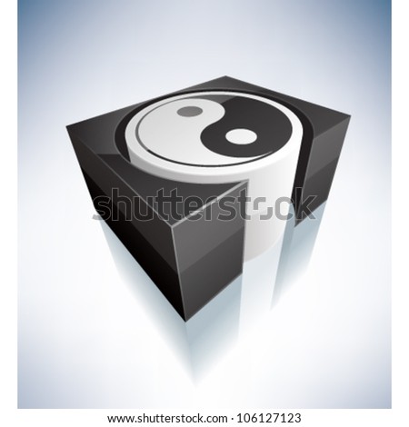 Three-dimensional religion symbols: Taoism, a philosophical and religious tradition that emphasizes living in harmony with the Tao