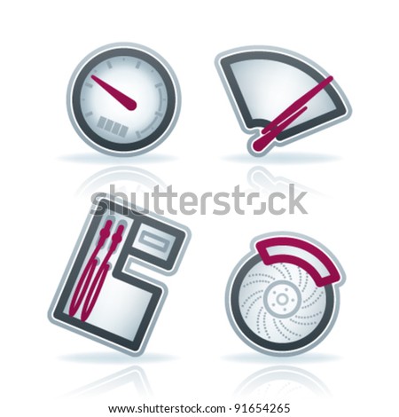  Parts  Accessories on Car Parts And Accessories Stock Vector 91654265   Shutterstock
