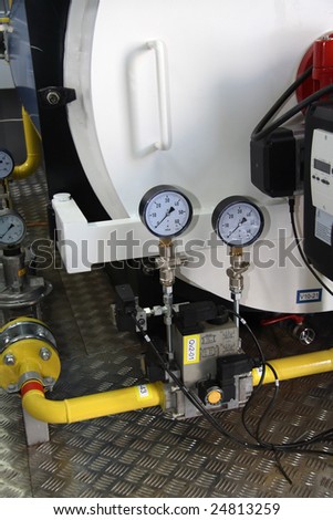The gas equipment of the boiler in modern boiler-house