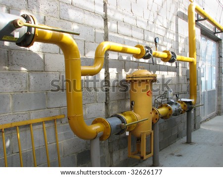 Gas main and the counter of gas in boiler-house