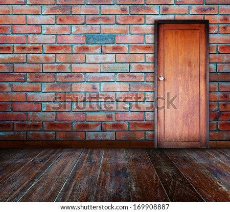 Door in grunge room.