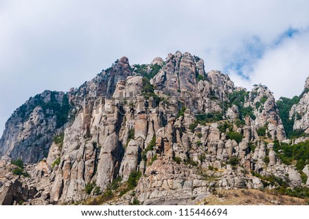 Mountain Crimea in Ukraine tops of the mountains against the sky