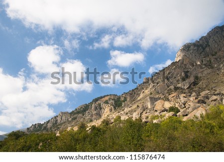 Mountain Crimea in Ukraine tops of the mountains against the sky