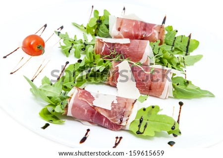 meat rolls with meat and greens