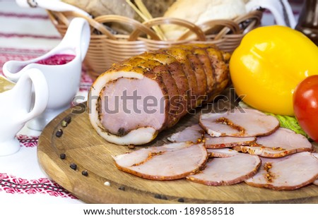 smoked meat on the table in a restaurant