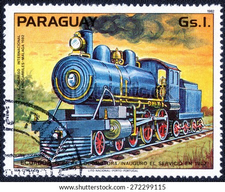 PARAGUAY - CIRCA 1982: A post stamp printed in Paraguay shows a series of images \