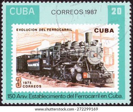 Cuba - CIRCA 1987: A Stamp printed in the Cuba shows a series of images \