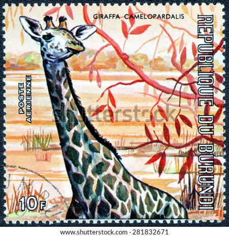 BURUNDI - CIRCA 1973: A stamp printed by Burundi shows a series of images 