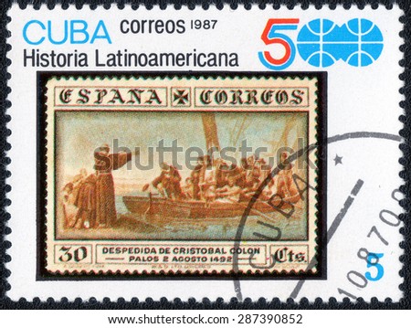 CUBA - CIRCA 1986: A stamp printed by Cuba, shows shows a series of images of \