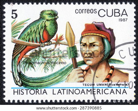 CUBA - CIRCA 1987: A stamp printed by Cuba, shows shows a series of images of 