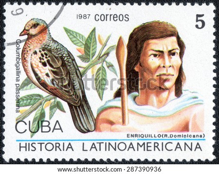 CUBA - CIRCA 1987: A stamp printed by Cuba, shows shows a series of images of \
