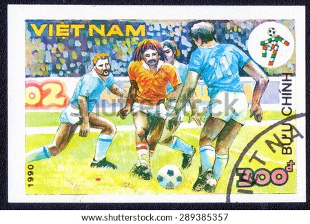 VIETNAM - CIRCA 1990: a stamp printed in Vietnam shows a series of images \