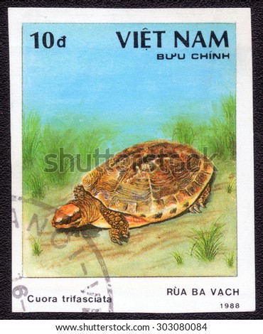 VIETNAM - CIRCA 1988 : A stamp printed by Vietnam shows a series of images \