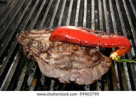 cooking a steak of steaks on the grill