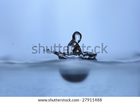 Water droplet like man silhouette in a boat