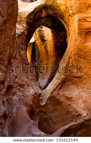Arch inside Peek-A-Boo Slot Canyon at Hole in a Rock Road in Grand Staircase National Monument, Utah, USA