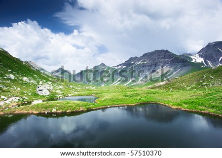 Small pond at Greina valley, Tessin, Switzerland
