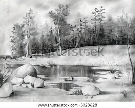 Stock Photo Free on Drawing By Pencil  Artistic  On Paper  Graphite  Nature   Stock Photo