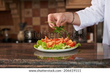 making salad