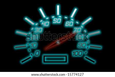 a digital dashboard in glowing blue and red